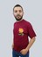 Erkek Burning Oversize Bisiklet Yaka Bordo T-Shirt 2