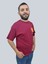 Erkek Burning Oversize Bisiklet Yaka Bordo T-Shirt 4