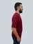 Erkek Burning Oversize Bisiklet Yaka Bordo T-Shirt 5