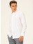 Slim Fit Klasik Yaka Düz Beyaz Erkek Gömlek GM1007100546 2