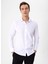 Slim Fit Klasik Yaka Armürlü Beyaz Erkek Gömlek GM2024700295 3