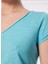 V Yaka Açık Mavi Kadın T-Shirt 3TNHL400E 4