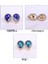 Mavi Deldi En Li Avusturya Kristal Rhinestone Su Damlası Şekil Klip Küpe Olmayan Piercing Charm Gelin Kulak Toka Küpe Bijoux (Yurt Dışından) 2