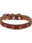 Gerçek Deriden Taşlı Kedi Boyun Tasması Small Kahverengi 1X16-20 cm 1