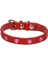 Gerçek Deriden Taşlı Kedi Boyun Tasması Medium Kırmızı 1X20-23 cm 1