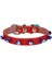 Boncuklu Deri Küçük Irk Köpek ve Kedi Boyun Tasması Small Kırmızı 1X16-20 cm 1