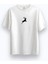 Unisex Oversize Bisiklet Yaka Baskılı Kısa Kollu Beyaz T-Shirt 1