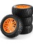 4 Adet 96MM 1/10 Kısa Kulvar Kamyon Lastikleri Lastik Tekerlek 12MM Hex 15502 94107 94170 94155 94177 Rc Araba, Turuncu (Yurt Dışından) 1