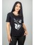 Baskılı Yırtmaç Detaylı T-Shirt 5