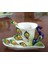 3D Renk Emaye Hayvan Kahve Fincanı Tabağı ve Kaşıkla Set Seramik Öğleden Sonra Çay Bardak Porselen Drinkware | Teacups (Yeşil) (Yurt Dışından) 2