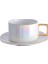 Altın Kahve Fincanı Set Porselen Mate Fincan Latte Öğleden Sonra Çay Kabarcık Çay Kupası Kaffeetasse Kahve Fincanı Seramik | Teacup & Amp;tabak Setleri (Yurt Dışından) 1