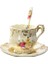 Avrupa Fildişi Porselen Çay Fincanı ve Tabağı 250 ml Yüksek Seramik Kahve Fincanı Gül Çiçek Kırmızı Çay Bardağı Seti Drinkware Güzel Hediye | Teacups (Yurt Dışından) 1