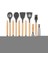 1 Takım Silikon Pişirme Gereçleri Set Ahşap Kolu Spatula Çorba Kaşığı Fırça Kepçe Makarna Kevgir Yapışmaz Tencere Mutfak Araçları (Yurt Dışından) 1