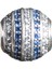 Mavi ve Beyaz Taşlı Yuvarlak Gümüş Charm NUR-BL00139 1