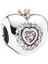 Princess Taçlı Kalp Gümüş Charm NUR-BL00326 1