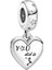 You Did İt Yazılı Yıldız Detay Sallantılı Kalp Gümüş Charm NUR-BL00133 1