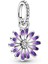 Mor Renkli Çiçek Gümüş Charm NUR-BL00055 1