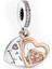 İç İçe Kalpler Sallantılı Gümüş Charm NUR-BL00273 1