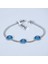 Üçlü Cam Göz Gümüş Bileklik NUR-BL00258 1