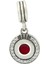 Kırmızı Disk Taşlı Sallantılı Gümüş Charm NUR-BL01564 1