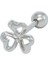 Üç Yapraklı Tragus Gümüş Küpe NUR-KP02039 1