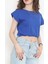 Beli Lastikli Crop Tişört Saks - 16552.1567. 3