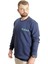 Büyük Erkek Sweatshirt Bisiklet Yaka Mode 23529 Indigo 2