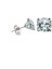 Gümüş 3 mm. Kare , Tek Taş Zirkon Küpe y95-3 1
