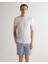 Erkek Beyaz Slim Fit Bisiklet Yaka T-Shirt 2013035.110 1