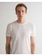 Erkek Beyaz Slim Fit Bisiklet Yaka T-Shirt 2013035.110 4
