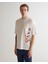 Erkek Krem Regular Fit Bisiklet Yaka Logolu T-Shirt 2324137T.113 1