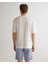Erkek Krem Oversize Fit Bisiklet Yaka Logolu T-Shirt 2324142T.113 2