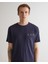Erkek Lacivert Regular Fit Bisiklet Yaka Desenli T-Shirt 2324140T.433 4