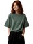 Kadın Plain Oversize Yeşil T-Shirt 2