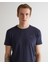 Erkek Lacivert Slim Fit Bisiklet Yaka T-Shirt 2013035.433 4