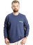 Büyük Beden Erkek Sweatshirt Bisiklet Yaka Mode 23529 Indigo 1