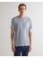 Erkek Mavi Regular Fit Bisiklet Yaka Keten T-Shirt 2013017.474 1