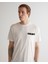 Erkek Krem Regular Fit Bisiklet Yaka Desenli T-Shirt 2324140T.113 4