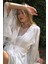 Fransız Dantelli Beyaz Saten Kimono 4