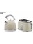 Gem Retro Yuvarlak Su Isıtıcısı Kettle ve Retro Krem Rengi 2 Dilim Ekmek Kızartma Makinesi Seti 1