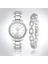 Bayan Gri Metal Kol Saati Taşlı Bileklik Hediye Set PS3567 1