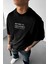 Erkek Mythical Pegasus Baskılı Siyah Bisiklet Yaka Oversize Salaş T-Shirt 2