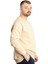 Büyük Beden Erkek Sweathirt Bisiklet Yaka Nakışlı Sweat 23525 Bej 3