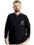 Büyük Beden Erkek Sweat Polo Selanik Classic Sport 23444 Siyah 1