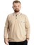 Büyük Beden Sweat Polo Selanik Mode 23448 Bej 1