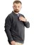 Büyük Beden Sweatshirt Antramelanj Polo Yaka Uzun Kol Erkek 2023 Sonbahar Kış 3