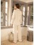 %100 Viskon Pijama Takımı Ekru M - Cool White Serisi 4