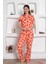 Farya Home Dreamy Pamuklu Biyeli Kalp Desenli Kısa Kollu Cepli Gömlek Pijama Takımı 3