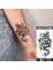 Gerçekci Yılan ve Gül Minimal Geçici Dövme Tattoo 1