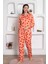 Farya Home Dreamy Pamuklu Biyeli Kalp Desenli Uzun Kollu Cepli Gömlek Pijama Takımı 1